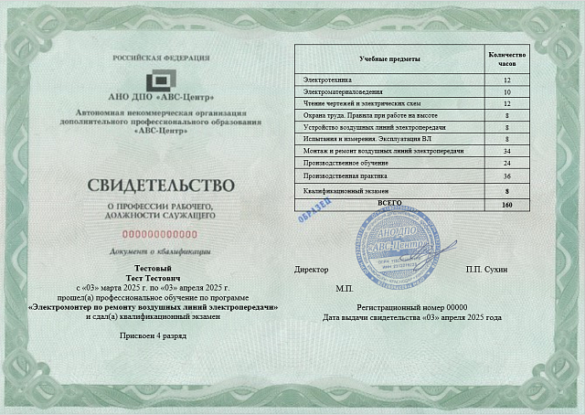 Электромонтер по ремонту воздушных линий электропередачи. Обучение дистанционно